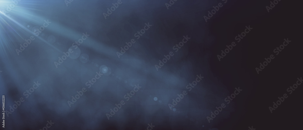 Poster abstract dark background with smoke and ray of light. mockup