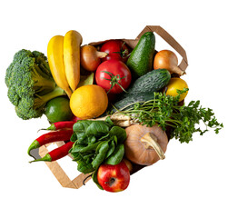 Eco-friendly paper bag on gray concrete