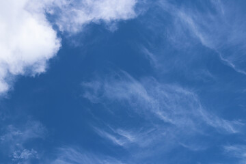 Beautiful blue sky with white clouds. Natural background