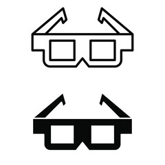 3d cinema vector icon set. virtual reality illustration sign collection. movie symbol or logo.