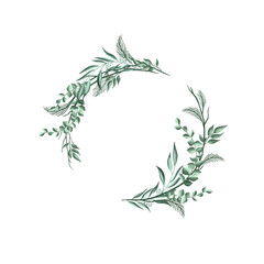 Floral wreath made of grass in circle