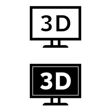 3d Cinema Vector Icon Set. Virtual Reality Illustration Sign Collection. Movie Symbol Or Logo.