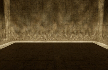 empty concrete room with caustic