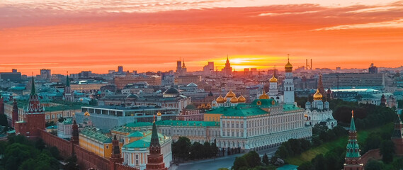 Wonderful sunrise and sunset in the northern capital of Russia
