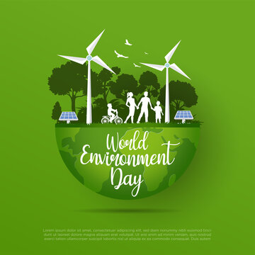 World Environment Day vector illustration graphic of good for greeting card, banner, background, template.