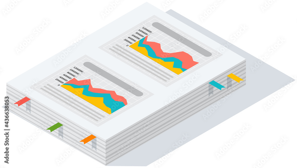 Poster visualize with business analytics. work with statistical data analysis, changing indicators. analyze