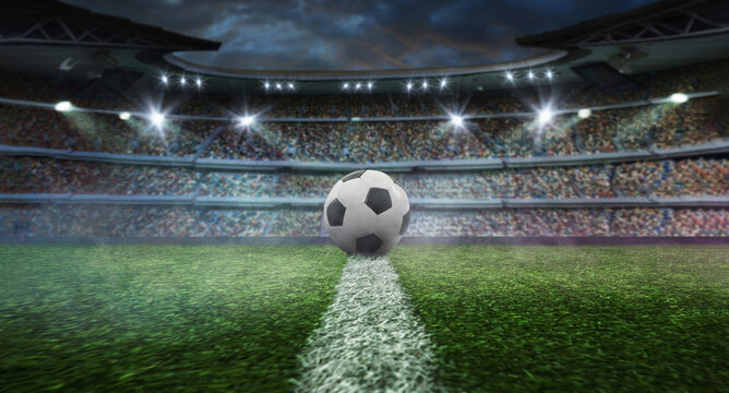  Tradition soccer ball illuminated by stadium lights