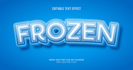 Editable frozen text effect blue style