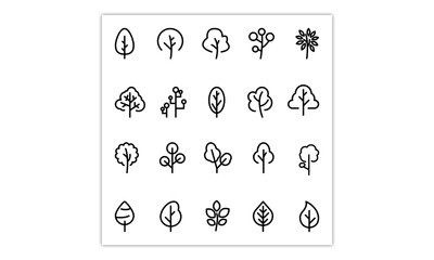 Tree line icon. Wood. Plant. Vector illustration outline art.