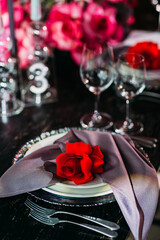 Wedding table setting, wedding decoration, wedding flowers