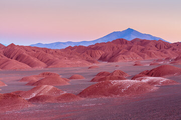 Desolate desert landscape with strongly eroded badlands in the vicinity of Tolar Grande on the high...