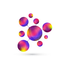 Logotype icon dna, molecule, atom, gene, neural, neuron. Template Logo for medicine, science, technology, chemistry, biotechnology, illustration.