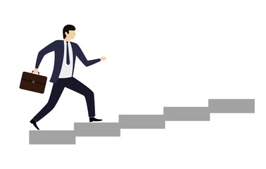 businessman climbing stairs