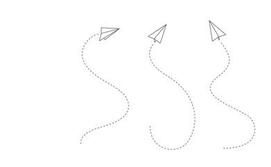 paper plane track outline icon