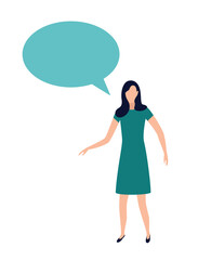 woman cartoon with speech bubble
