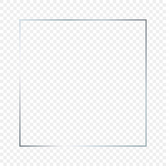Silver glowing square frame
