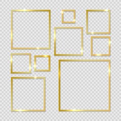 Square gold frames