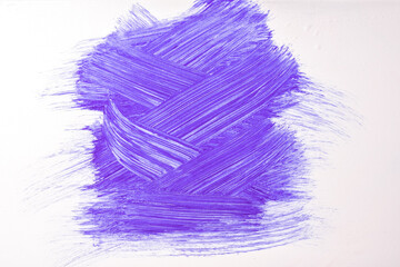 Abstract art background purple and white colors. Watercolor painting on canvas with violet strokes and splash.