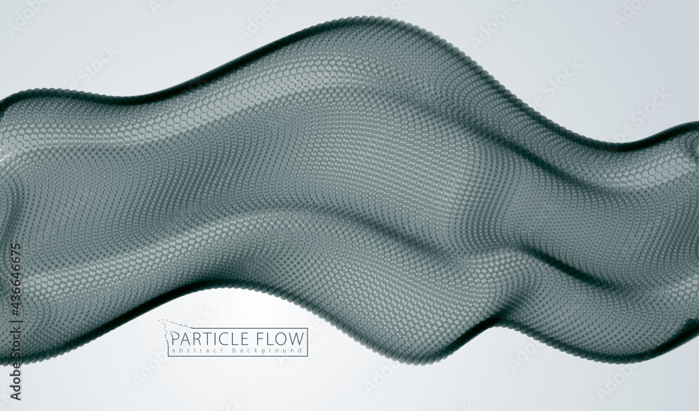 Aufkleber particles flow abstract design. blurred round dots vector effect illustration. mesh of defocused cir