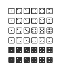 Dice vector big icon set. Dice symbol