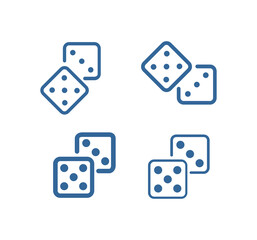 Dice vector linear icon set. Dice symbol