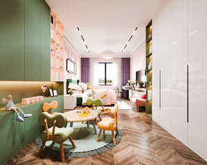 3d render of child room