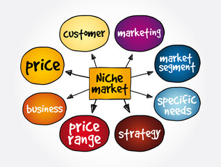 Niche market mind map, business concept for presentations and reports