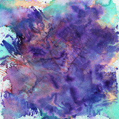 Watercolor background with colored spots