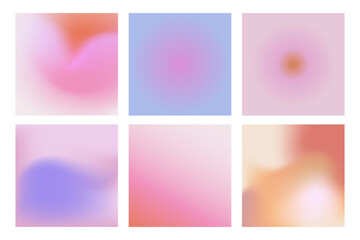 Vector set of abstract modern gradient backgrounds for graphic design, for presentations, social media posts and posters