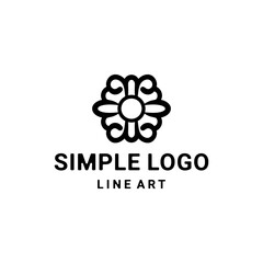 flowers and leaves logo design template with line art concept, floral badges, emblems for fashion, beauty, jewelry industry, etc. anyway you want, editable