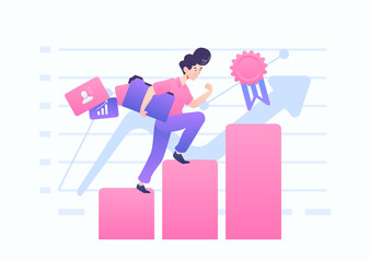 Climb the Charts Vector Illustration