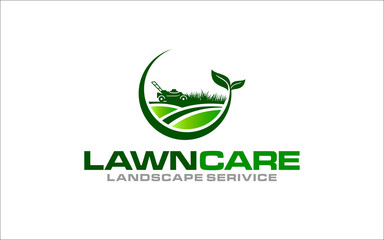 Illustration vector graphic of lawn care, landscape, grass logo design template