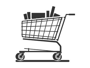 Shopping cart with lots of stuff