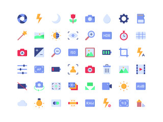 Camera Interface Flat Icon Set