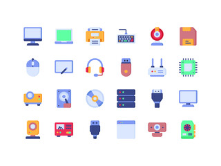 Computer and IT Flat Icon Set