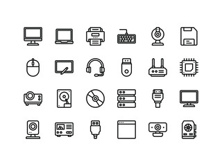 Computer and IT Outline Icon Set