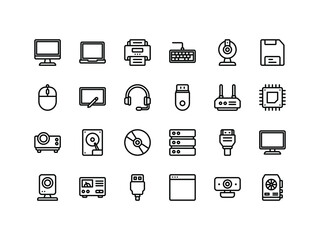 Computer and IT Outline Icon Set