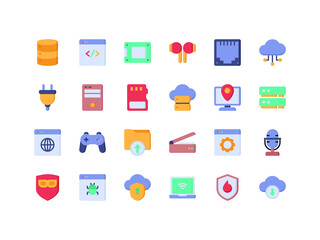 Computer and IT Flat Icon Set