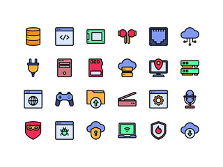 Computer and IT Lineal Color Icon Set