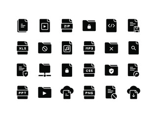 File and Document Glyph Icon Set
