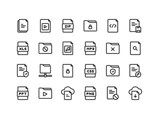 File and Document Outline Icon Set