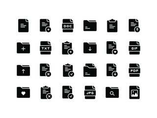 File and Document Glyph Icon Set