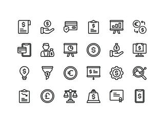 Finance and Accounting Outline Icon Set