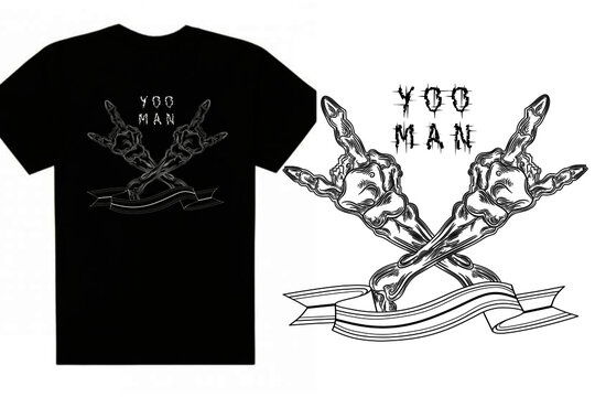 t shirt design with horror hands halloween yoo man
