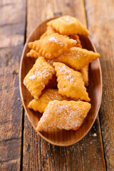 french traditional bugne and sugar