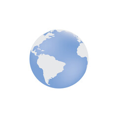 Light blue Earth globe with American continent - abstract world map