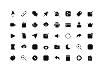 User Interface Glyph Icon Set