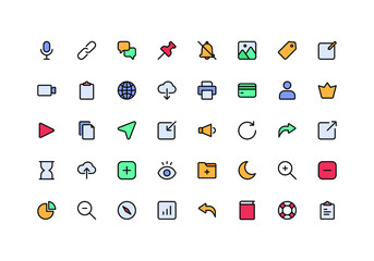 User Interface Lineal Color Icon Set