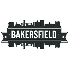 Naklejka premium Bakersfield California. Skyline Silhouette City. Cityscape Design Vector. Famous Monuments Tourism.