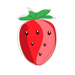Strawberry. Red berry on a transparent background. Vector